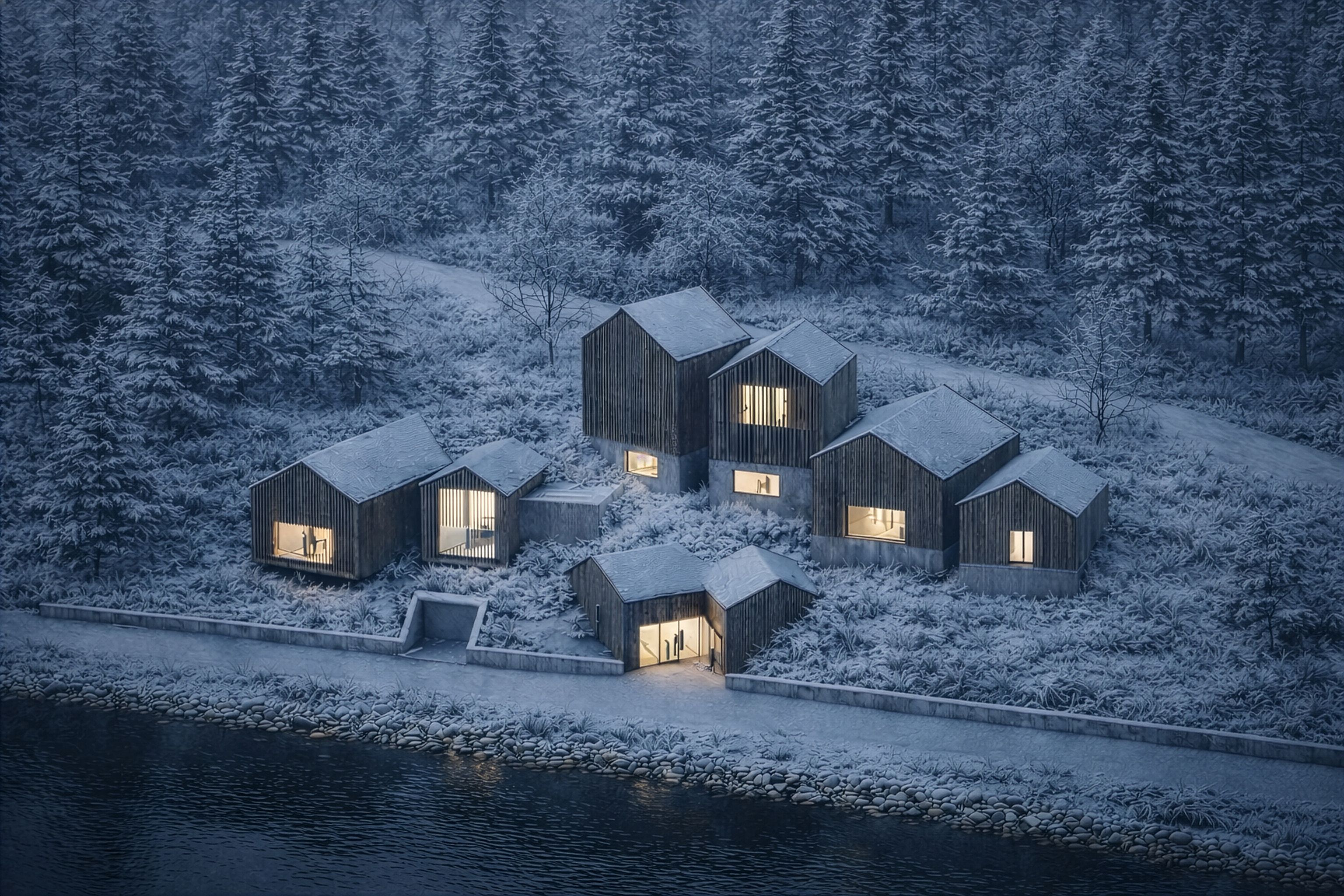 Birds-eye view of the gallery 